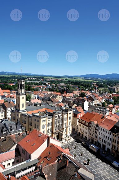 Zittau, Marktplatz mit Rathaus